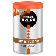 an americano coffee can is shown on a white background