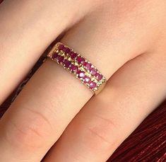 Gold Ruby Ring, Natural Ruby Ring, July Birthstone, Stackable Ring, Ruby Vintage Ring, Gold Eternity Ring, Ruby Eternity Band, Gift For Wife *100% naturel ruby *14k solid gold *solid gold (NOT plated) *gemstone: 2.50 mm. *stone shape: round *stones ruby: 14 pcs. *ruby Ruby Eternity Band, Gold Ruby Ring, Rubin Ring, Gold Eternity Ring, Natural Ruby Ring, Ruby Ring Gold, Eternity Ring Gold, Ring Ruby, Gold Gemstone Ring