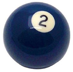 a blue pool ball with the number two on it's side and a white background