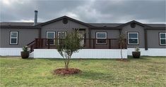 a house with two trees in front of it