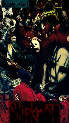 a group of people with masks on their faces and one person holding a guitar in front of them