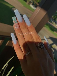 nails valeria clear Medium Long Acrylic Nails, Blue Ballerina, 2024 Nails, Long Acrylic Nail Designs, Square Nail Designs, Blue Acrylic Nails, Favourite Flowers