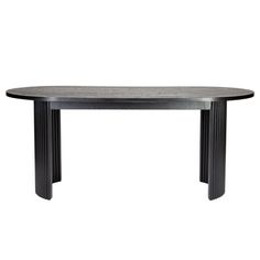 an oval table with black legs and a marble top, on a white background in the style of art deco