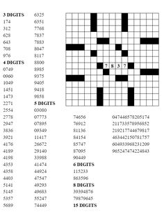 the crossword puzzle is shown in black and white, with numbers on each side