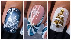 Christmas Nail Art Tutorial, Candy Cane Nail, Christmas Tree Nail Art, Nail Art Christmas, Tree Nail Art, Christmas Tree Nails, Holiday Nails Christmas, Snowflake Nail Art