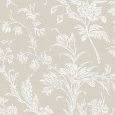 an image of a wallpaper with white flowers on grey background and light gray color scheme