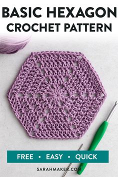 the basic hexagon crochet pattern is shown