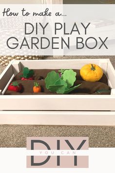 DIY Play garden box toy for toddlers or kids Diy Play Garden, Diy Garden Toys, Basement Playhouse, Kids Garden Toys, Kids Garden Play, Toddler Garden, Cardboard Play, Daycare Design, 2x4 Projects