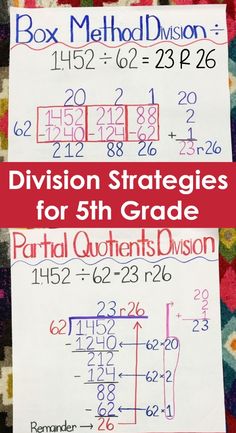 division strategy for 5th grade with the box method