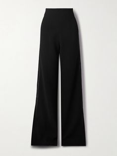 Inspired by traditional tuxedo styles, Sergio Hudson's pants have lustrous silk-satin stripes along the wide legs. They're tailored from wool-blend crepe and sit high on the waist. Wear yours with a crisp blazer or tailored shirt. Traditional Tuxedo, Tuxedo Styles, Sergio Hudson, Satin Set, Tuxedo Pants, Wool Trousers, Wool Pants, Wide Legs, Fall Shopping