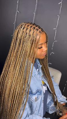 Blonde Box Braids Hairstyles, Blonde Knotless Box Braids, Box Braids Hairstyle, Blonde Knotless, Knotless Box Braids, African Hair Braiding Styles