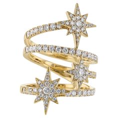 This Star wrap-around ring is made in 18K yellow gold featuring 94 round cut diamonds weighing 1.11 carats. With a color grade (H) and clarity grade (SI2). All diamonds are pave’ set. Wrap Around Ring, Brand Jewelry, Crown Jewels, Wrap Rings, Round Cut Diamond, Jewelry Branding, Wrap Around, Fashion Rings, Diamond Bracelet