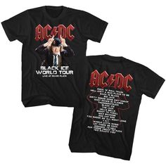 -Iconic t-shirt -Made-to-Order in the USA / Free shipping for USA customers -The perfect gift -100% authentic + verified product + officially licensed -This premium t-shirt is made of lightweight fine jersey fabric -Lightweight, classic fit, double-needle sleeve and bottom hem -Machine wash cold with like colors, dry low heat Acdc Shirt, Angus Young, Heavy Metal Rock, Black Ice, River Plate, Tee Shirt Homme, Tour T Shirts, Ac Dc, Back To Black