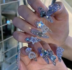 xiaohongshu nails, chinese trendy nails, korean trendy nails, long nails, nail inspo inspiration, nail tech, nail tutorial, cute nails, pretty nails, nail art, birthday nails, kpop nails, trendy nails, nail art, 3d nails Blue Nails Jelly, Summer Nails 2023 Coffin, Nail Inspo Bling, Nail Ideas Stiletto, Nail Inspo Birthday, Nail Art Birthday, Stiletto Nails Pink, Pierced Nails, Xiaohongshu Nails