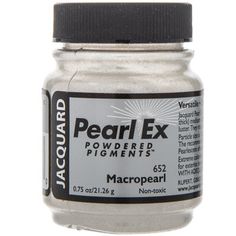 a jar of pearl ex powdered pigments on a white background with the words macropari