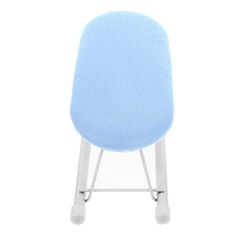 a blue stool with white legs on a white background