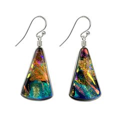 PRICES MAY VARY. NICKEL FREE COMPONENTS - Can't wear traditional jewelry because of your nickel allergy? Then the Window Waterfalls Earrings are the perfect piece for you, as they do not contain any nickel. TIMELESS DESIGN - These stunning nickel free earrings feature dichroic glass fan-shaped beads in brilliant hues. They measure approximately 1.5" (38 mm) in length; the glass portion of the earrings is 3/4" tall and slightly less than 1/2" wide. VIBRANT COLORS - You are sure to stand out from Allergy Rash, Rushing Water, Dichroic Glass Earrings, Alcohol Ink Crafts, Ink Crafts, Nickel Allergy, Nickel Free Jewelry, Fused Glass Jewelry, Nickel Free Earrings