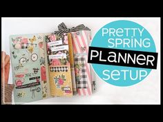 the pretty spring planner set up is shown