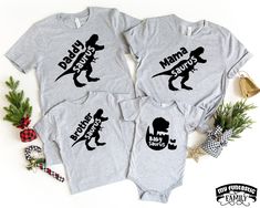 Get your dinosaurs shirts, pack your dinosaur crew, and hit the road! A perfect matching family outfit gift for daddy, mommy and baby saurus! Check out our full collection of awesome family shirt sets here: https://www.etsy.com/shop/MyFuntasticFamily?mcnav&section_id=29632816 HOW TO ORDER: All shirts are added individually to the basket. * Choose shirt variant/text. * Choose size & model. * Write the shirt color to the personalisation box. * If chosen, write the custom name there also. * Grandparent Shirts, Dinosaur Shirts, Grandparents Shirt, Cadeau Grand Parents, Address Change, Matching Christmas Shirts, Dinosaur Shirt, Grands Parents, Grandpa Shirt