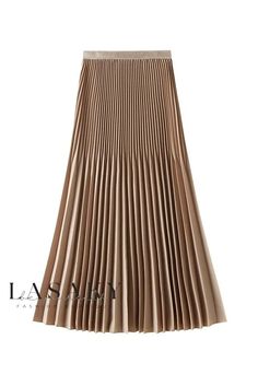 Lasaky - Premium Quality Slim Fit Pleated A-Line Skirt available in a Range of Five Elegant Shades Elegant Fitted Khaki Skirt, Spring Stretch Brown Skirt, Elegant Khaki Skirt, Fitted Brown Pleated Skirt For Spring, Brown Fitted Pleated Skirt For Spring, Polyester Skirt, Skirt Skirt, Color Fabric, Types Of Skirts