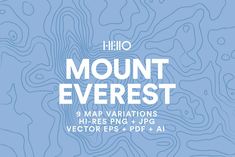 Celebrate Earth’s highest mountain with the Mount Everest topographic map art pack.  The art pack includes three versions of contour maps of Mount Everest: a smooth, numbered and brush paint design are included. The maps are in black and gray, white and color⁠—color versions are drawn from the hues of the region itself.  Use these designs for packaging, posters, art prints, fabric printing, gift wrap, wallpaper and wall wraps, notebook and book covers, social media banners, blog headers, Instag Topographic Map Art, Topography Map, Illustrator Brushes, Map Pattern, Photo Layers, Contour Map, Blog Header, Free Brush, Typographic Design