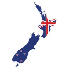 the map of new zealand with an australian flag painted on it's country shape