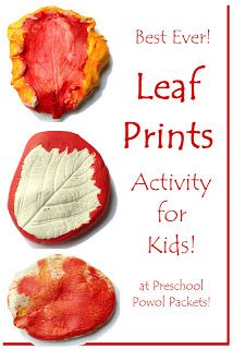 three leaf prints are shown with the words best ever, leaf prints activity for kids