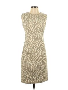 Calvin Klein Cocktail Dress Size: 2 Tan Dresses - used. 53% COTTON, 45% POLYESTER, 2% SPANDEX, Sheath, Boatneck, Animal Print, Knee Length, Sleeveless | Calvin Klein Cocktail Dress - Sheath: Tan Animal Print Dresses - Used - Size 2 Calvin Klein Sleevless Animal Print, Tan Dresses, Print Dresses, Animal Print Dresses, Knee Length, Animal Print, Calvin Klein, Women Handbags, Cocktail Dress