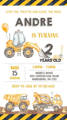 a construction birthday party with trucks and balloons