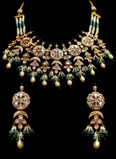 Soraya IV - Crystal Kundan, Lime Pearl and Ruby Necklace Set Kundan Necklace With Pearl Drop For Reception And Festivals, Fusion Kundan Necklace With Meenakari For Receptions, Fusion Style Kundan Necklace With Meenakari For Reception, Festive Kundan Emerald Necklace For Receptions, Traditional Kundan Necklace With Pearl Drop For Reception, Traditional Kundan Emerald Necklace For Reception, Ruby Necklace Set, Indian Bridal Jewelry, Bay Area California