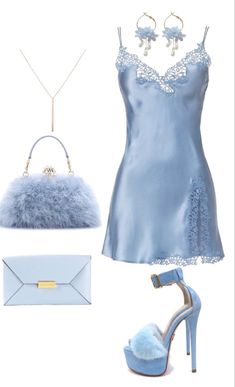 Fancy Outfit Board, 2000s Fashion Blue, 2000s Fashion Dresses, Euphoria Outfits Inspired, Y2k Bimbocore Outfits, Modern Royalty Outfit, Baby Blue Outfit, Aesthetic Summer Outfits, Summer Outfits Ideas