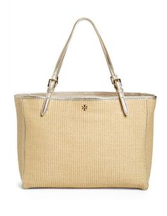 Tory Burch York Woven Straw Large Buckle Tote Beige Handbags, Capsule Wardrobe Essentials, Tory Burch Bag Totes, Straw Tote, Natural Gold, Tory Burch Bags, Digital Magazine