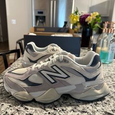 Brand New New Balance 9060 Modern Blue New Balance Sneakers, Grey New Balance, New Balance 9060, Shoes New Balance, New Balance Black, Dad Shoes, Aesthetic Shoes, New Balance Women, New Balance Sneakers