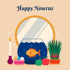 Flat happy nowruz celebrating Happy Norouz 1403, Happy Nowruz Card, Norouz Card, Norouz Ideas, Happy Norouz, Norooz Card