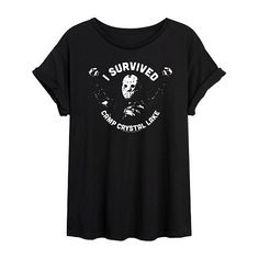 This women's and junior's I Survived Camp Crystal Lake graphic t-shirt is perfect to don during Halloween. Made from 100% cotton, it has a crew neckline and short cuffed sleeves. Wear it with jeans or leggings.Closure Type: Pullover HeadFit: Regular FitNeckline: Crew NeckSleeve Length: Short SleeveFiber Content: 100% CottonFabric Description: KnitCare: Machine Wash, Tumble DryCountry of Origin: Imported Lake Graphic, Camp Crystal Lake, Tops Graphic, Crystal Lake, Boyfriend Tee, I Survived, Oversized Tee, Cropped Hoodie, Womens Tees