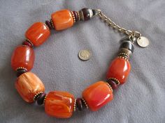 Spectacular Signed Masha Archer Statement Necklace Simulated Amber  #MashaArcher Afro Jewelry, Opalite Necklace, Halloween Bracelet, Ivory Earrings, Coil Bracelet, Chunky Jewelry, Beaded Statement Necklace, African Jewelry, Necklace Choker