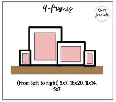 the 5 frames are shown on top of each other, and have pink squares in them