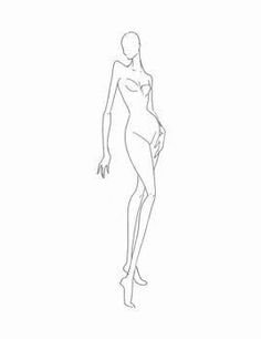 a line drawing of a female mannequin