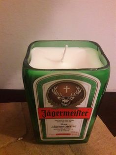 a candle that is sitting on a table