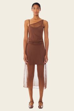 Asymmetrical Mesh Midi Dress Easter Dresses For Women, Desert Palm, Neon Dresses, Mesh Midi Dress, Poplin Blouse, Olive Green Dresses, Ethical Fashion Brands, Lavender Dresses, Cotton Linen Dresses