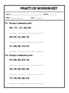 a worksheet for the practice work sheet