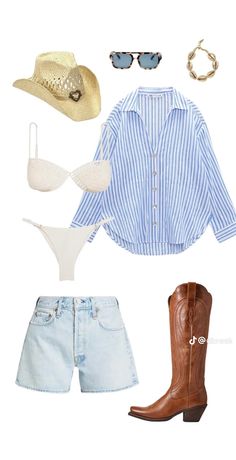 Texas Summer Outfits, Summer Western Outfits, Outfit Inspo Beach, Trendy Fits, Bachelorette Outfits, Cowboy Outfits, Boots Cowboy