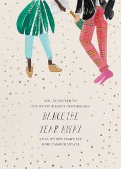 Customize 'New Year's Dance' New Year's Eve Invitation online and send via email, text message, or a shareable link. Instantly track deliveries and opens, and message recipients. New Years Eve Party Invites, New Year’s Eve Wedding Invitations, New Year Party Invitation Template, New Years Eve Invitation Template, New Year’s Eve Invitation, New Years Eve Invitations, Modern Classic Wedding Invitations, Belated Birthday Card, Paperless Post