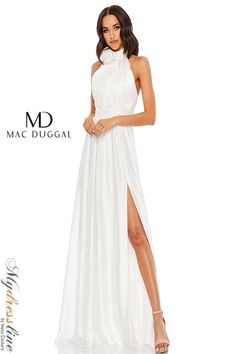 Plastic Dress, Chiffon Evening Dresses, Chiffon Fashion, Mac Duggal, Grand Entrance, Necklines For Dresses, Dress Cover, Gorgeous Gowns, White Dresses