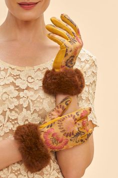 Bespoke design, sumptuous suede and effortlessly bold style combine to create these fabulous Bernadette gloves. Make a statement no matter your styling! 24cm x 12cm 90% Polyester 10% Spandex One size Bold Design, Bespoke Design, Bold Fashion, Fur Trim, Gift Packaging, Long Tops, Fashion Games, Rich Color, Faux Suede