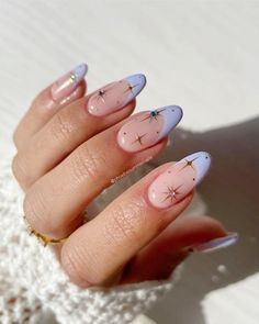 Nagellack Trends, Trendy Nail, Star Nails, Neutral Nails, Birthday Nails, French Tip Nails