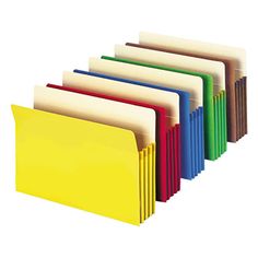 colored file folders lined up in a row