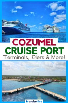 the cruise port and piers are featured in this travel brochure for cruising