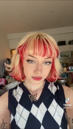 Blonde And Red Hair, Teenage Hairstyles, Red Tips, Hair Color Underneath, Red Hair Inspo, Ginger Hair Color, Hair Red, Bob Styles, Hair Dye Colors