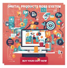 the cover of digital products boss system, which is designed to look like a computer screen